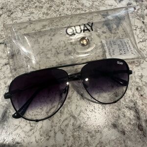 Quay Australia Gradient Black Aviator Sunglasses